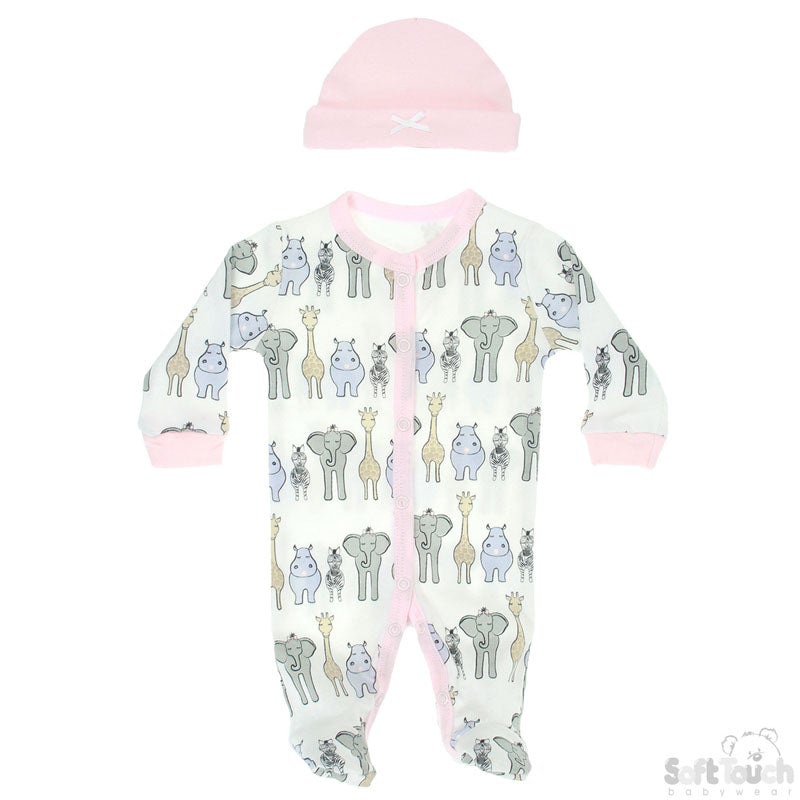 Premature 2 Pc Garment Set Safari Colours Pink Baby & Toddler Clothing