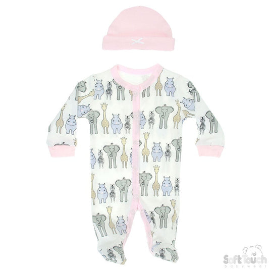 Premature 2 Pc Garment Set Safari Colours Pink Baby & Toddler Clothing