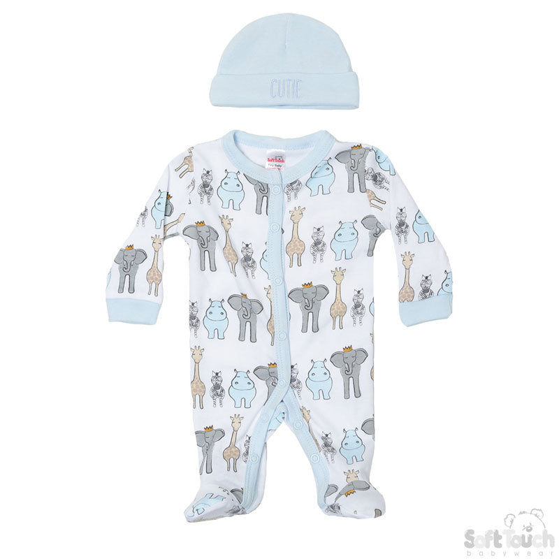 Premature 2 Pc Garment Set Safari Colours Blue Baby & Toddler Clothing