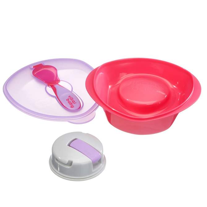 Nourish Power Suction Bowl Set 2 Colours Pink - Fizz
