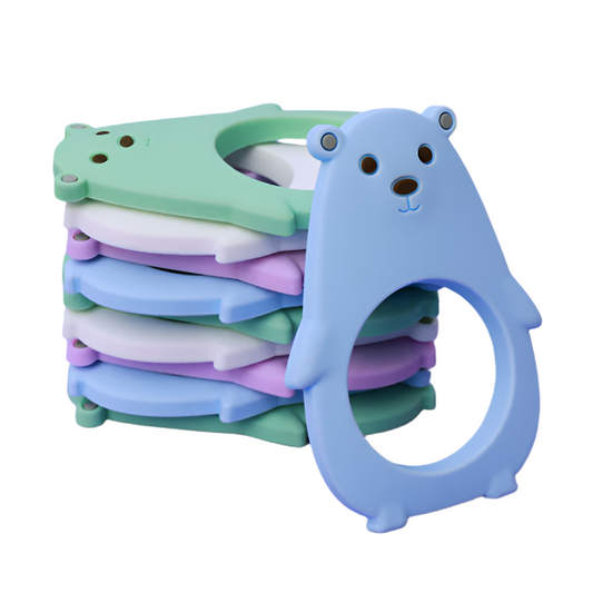 Molar Bear Teething Toy Minty Feeding