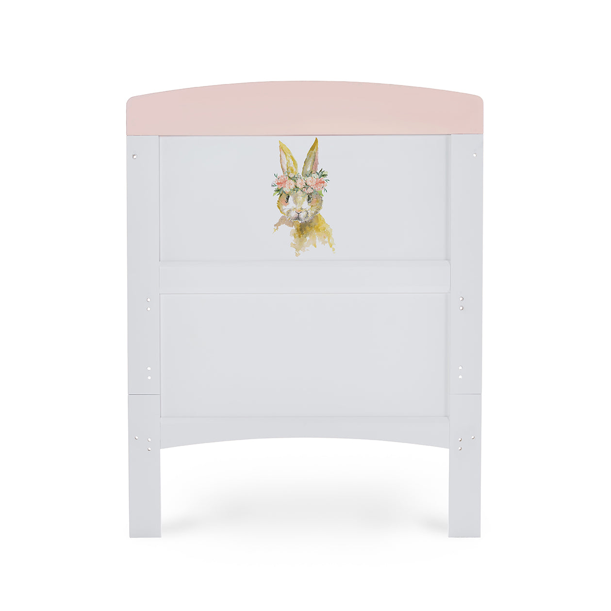 Obaby Grace Inspire Cot Bed Watercolour Rabbit Pink