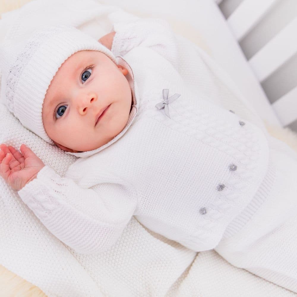 White Knitted Leggins And Jumper Clothing