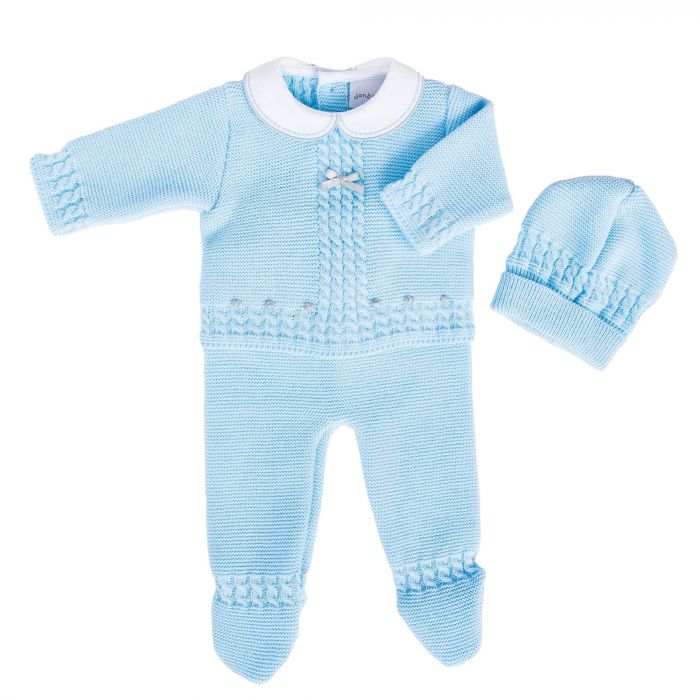 Blue Knitted Leggins And Jumper Clothing