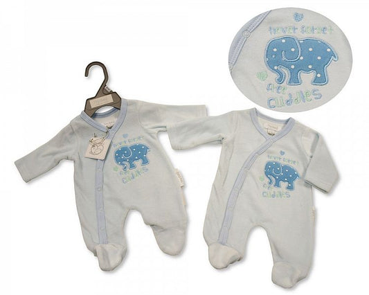Tiny Baby Premature Baby Boys Velour All in One - Free Cuddles