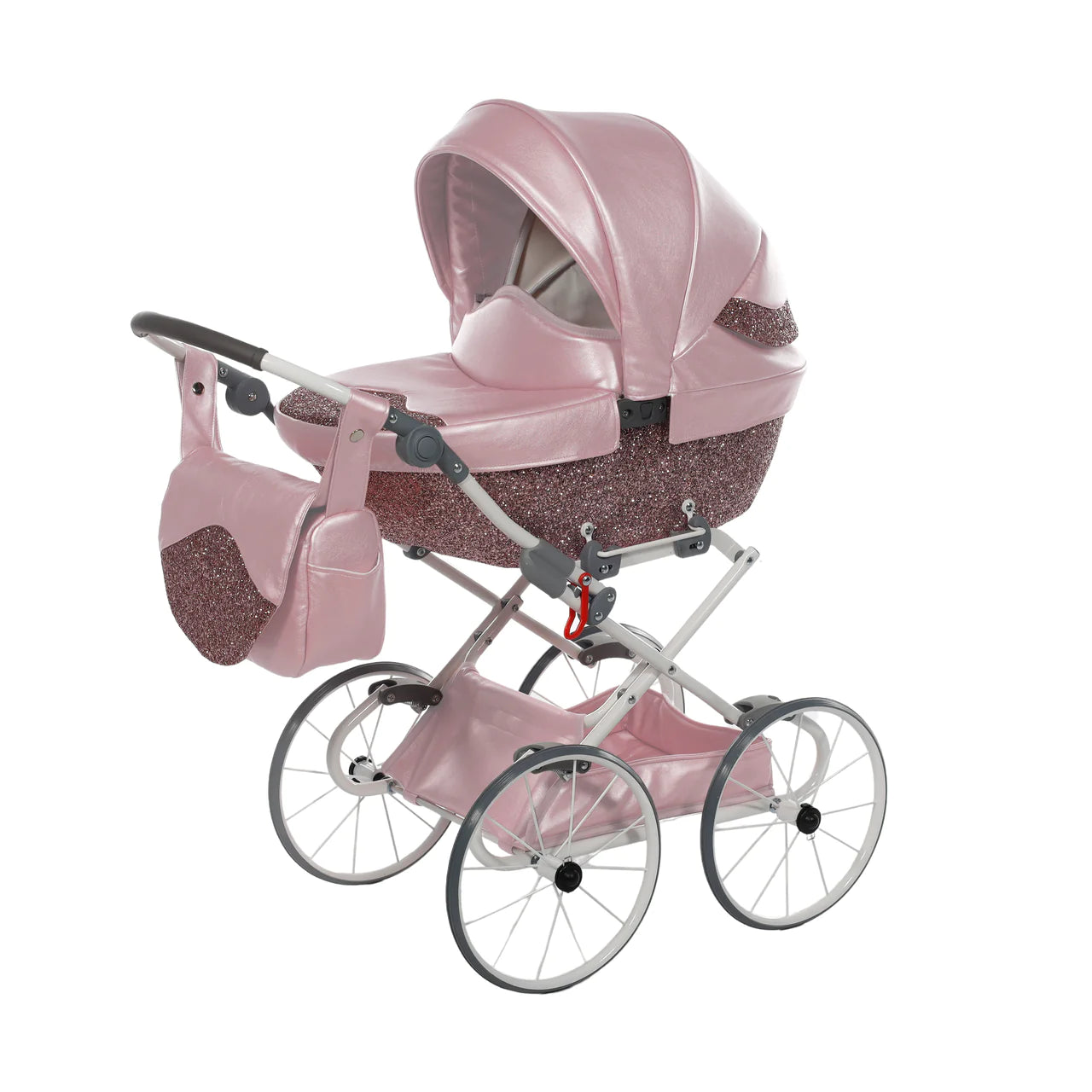 pink glitter dolls pram