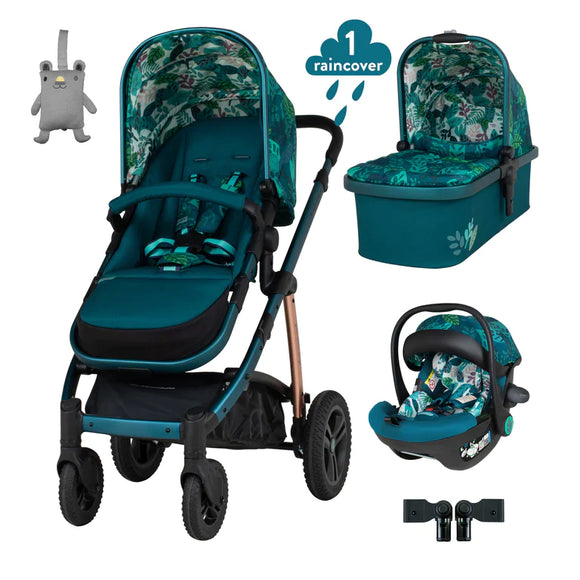 jungle print pram with carry cot and car seat
