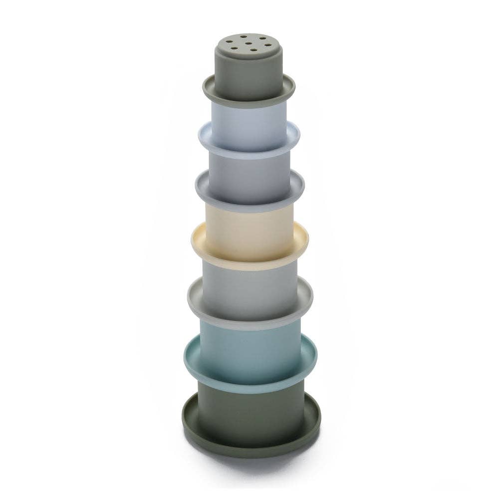 Jumini Baby Stacking Cups Blue - Montessori Stacking and Bath Toy for 6m+