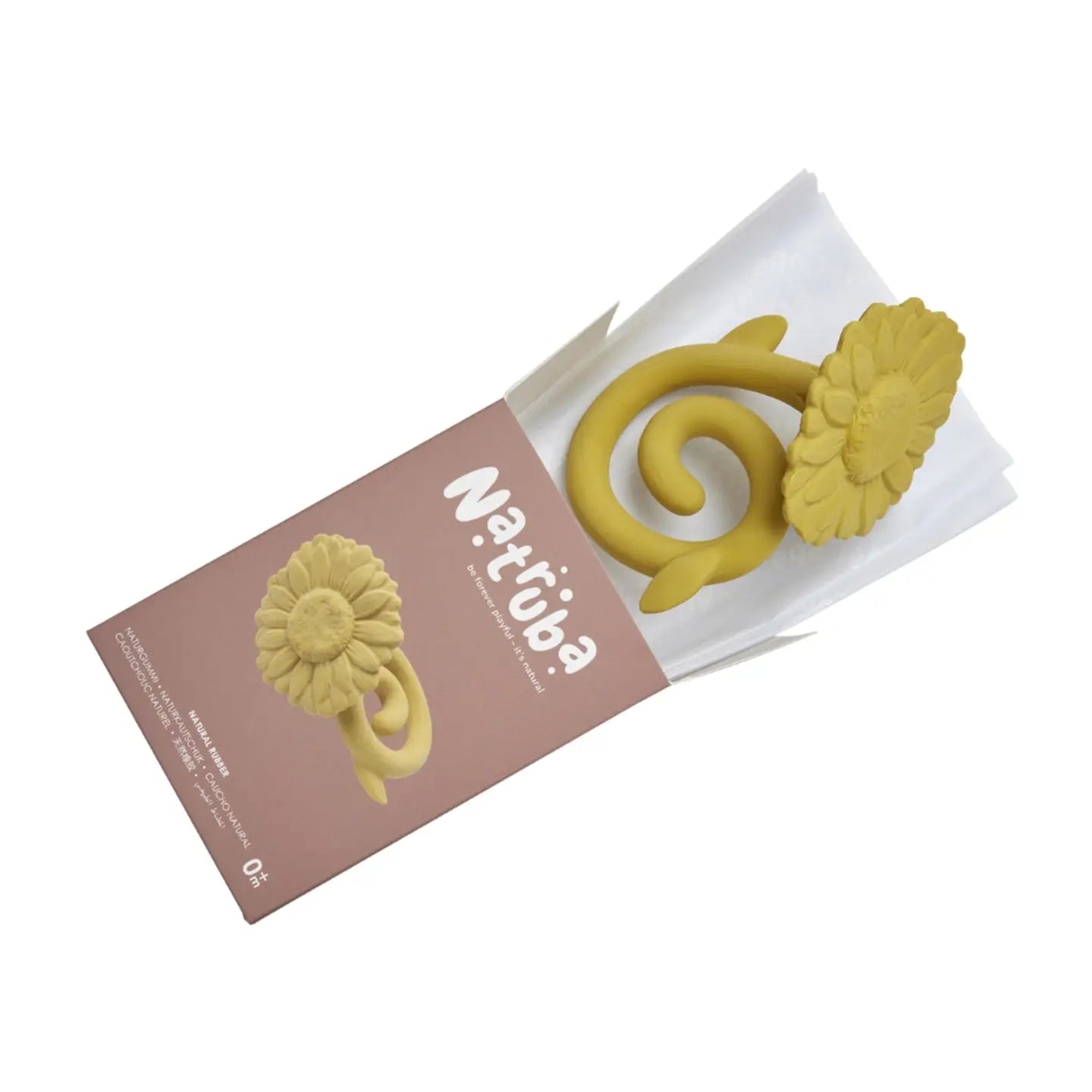 Nibbling Natruba Natural Rubber Teether Sunflower - Yellow