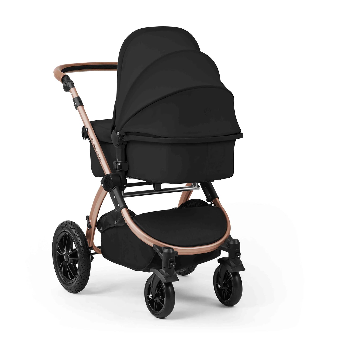 Ickle Bubba Stomp Luxe 12 Piece Travel System with i-Size Nimbus 180° Spin Car Seat & ISOFIX Base Midnight on Bronze