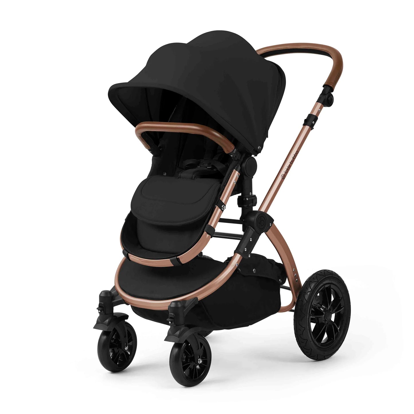 Ickle Bubba Stomp Luxe 12 Piece Travel System with i-Size Nimbus 180° Spin Car Seat & ISOFIX Base Midnight on Bronze