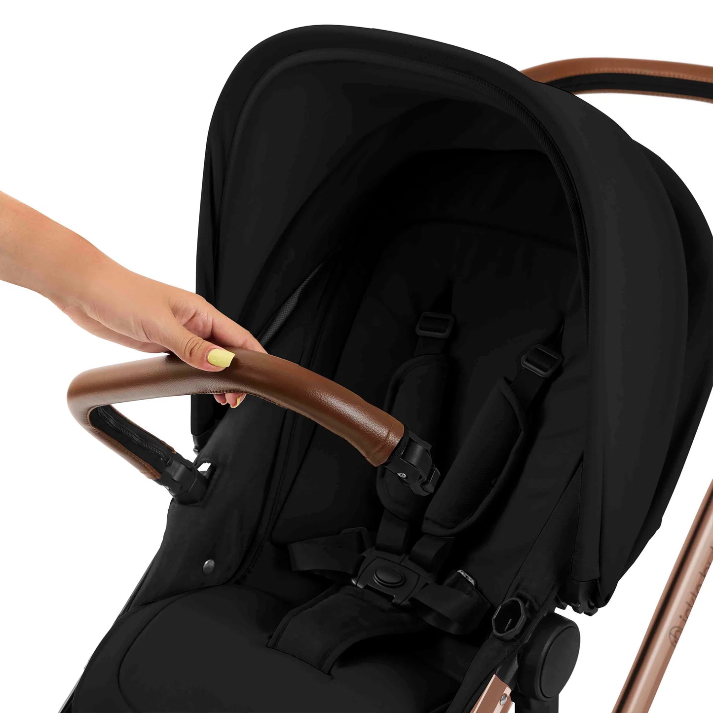 Ickle Bubba Stomp Luxe 12 Piece Travel System with i-Size Nimbus 180° Spin Car Seat & ISOFIX Base Midnight on Bronze
