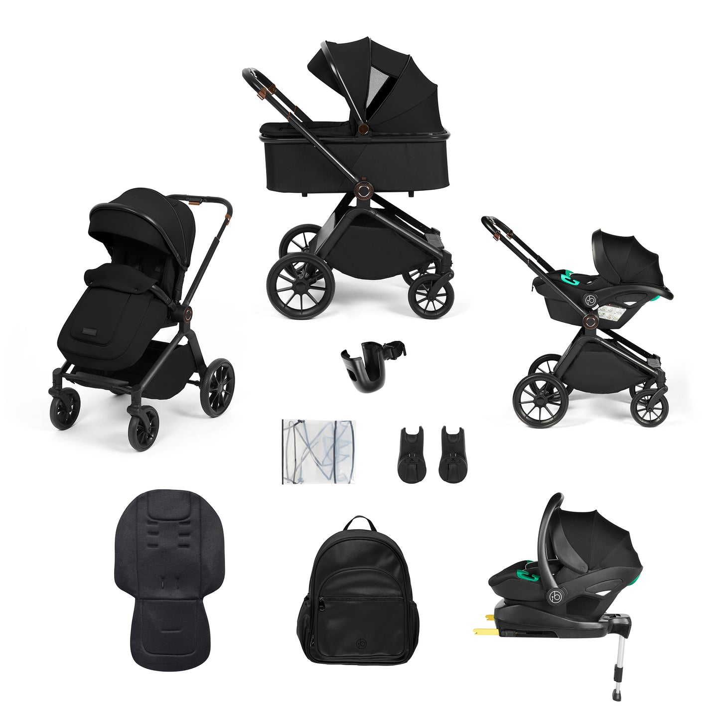 Ickle Bubba Altima All-in-One i-Size Travel System with Isofix Base (Stratus) Black
