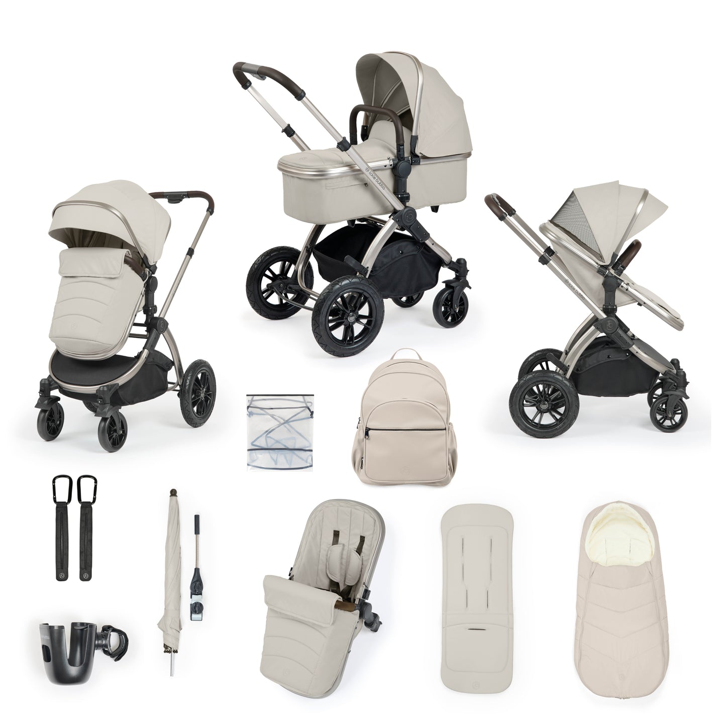 Ickle Bubba Stomp Luxe Elements Edition 12 Piece Pram Moonbeam