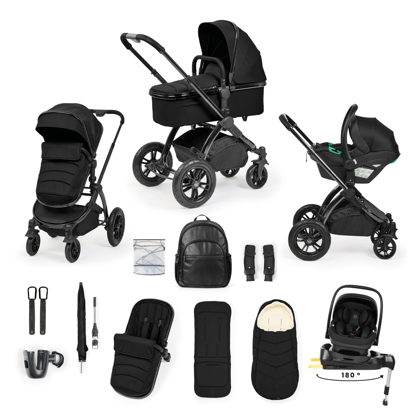 Ickle Bubba Stomp Luxe Elements Edition 15 Piece Travel System Raven