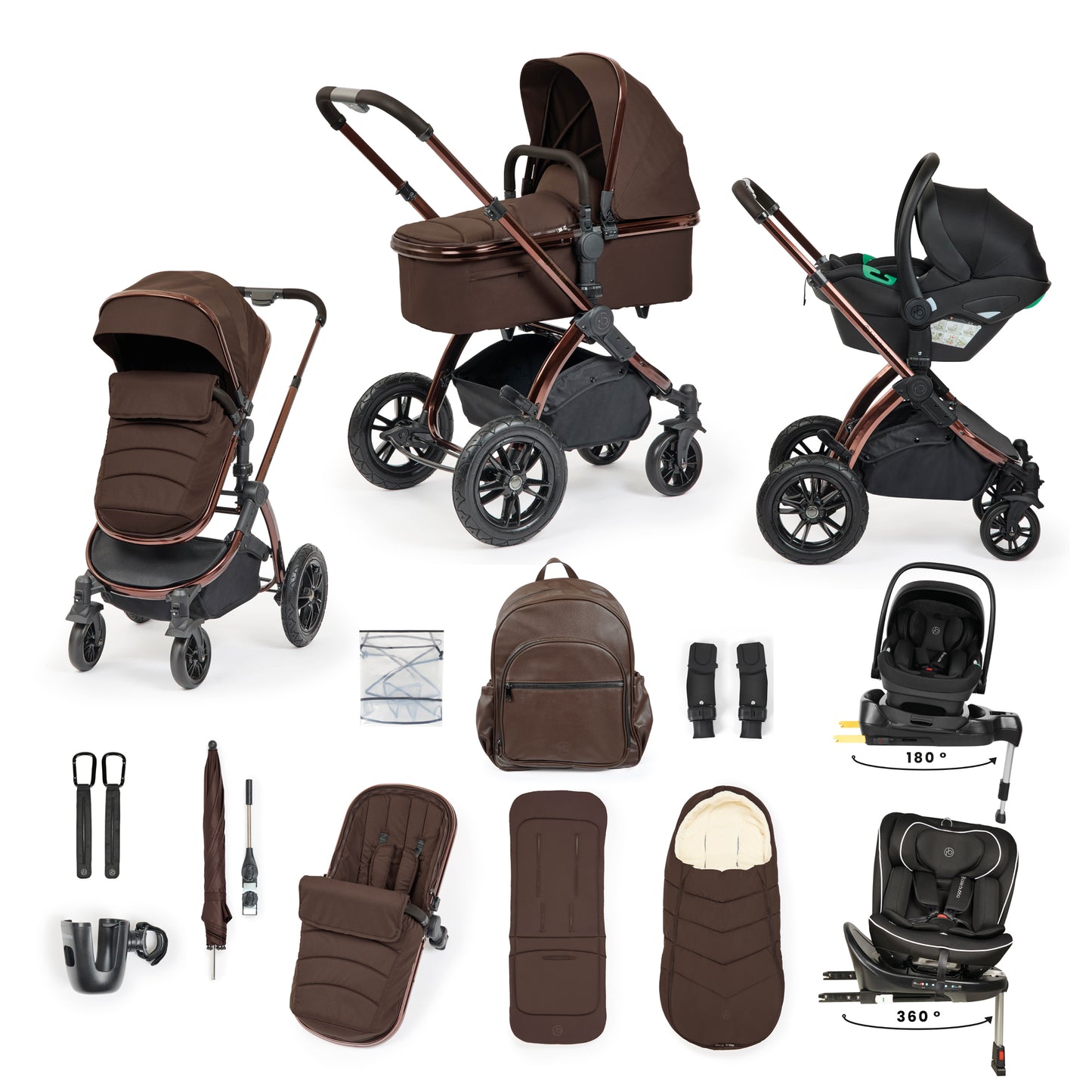 Ickle Bubba Stomp Luxe Elements Edition 16 Piece Travel Bundle Chestnut
