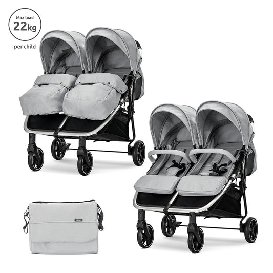 Lorelli Duo Twin Stroller - Cool Grey