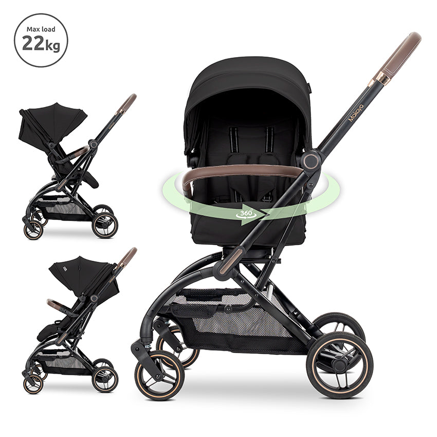 Lorelli Makaya Forward/Rearward 360 Rotation Stroller – Black