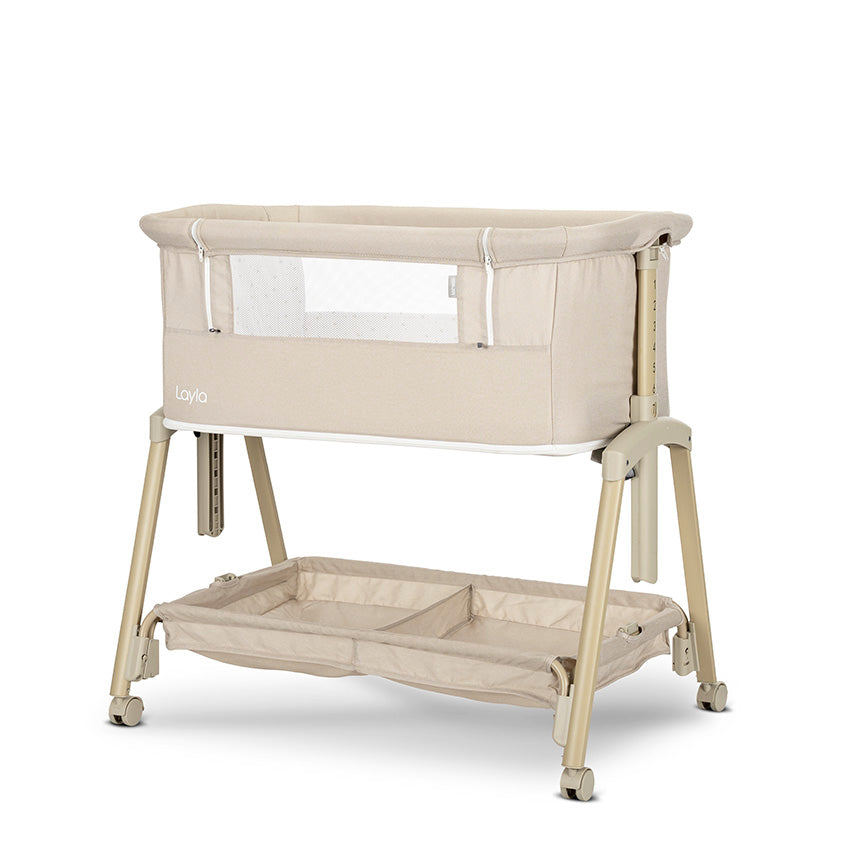 Lorelli LAYLA 2in1 Bedside Crib with Foldable Side - Beige