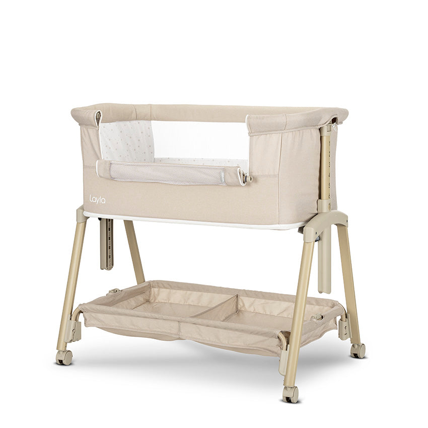 Lorelli LAYLA 2in1 Bedside Crib with Foldable Side - Beige