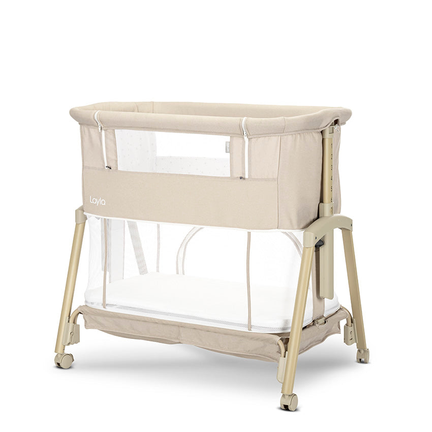Lorelli LAYLA 2in1 Bedside Crib with Foldable Side - Beige