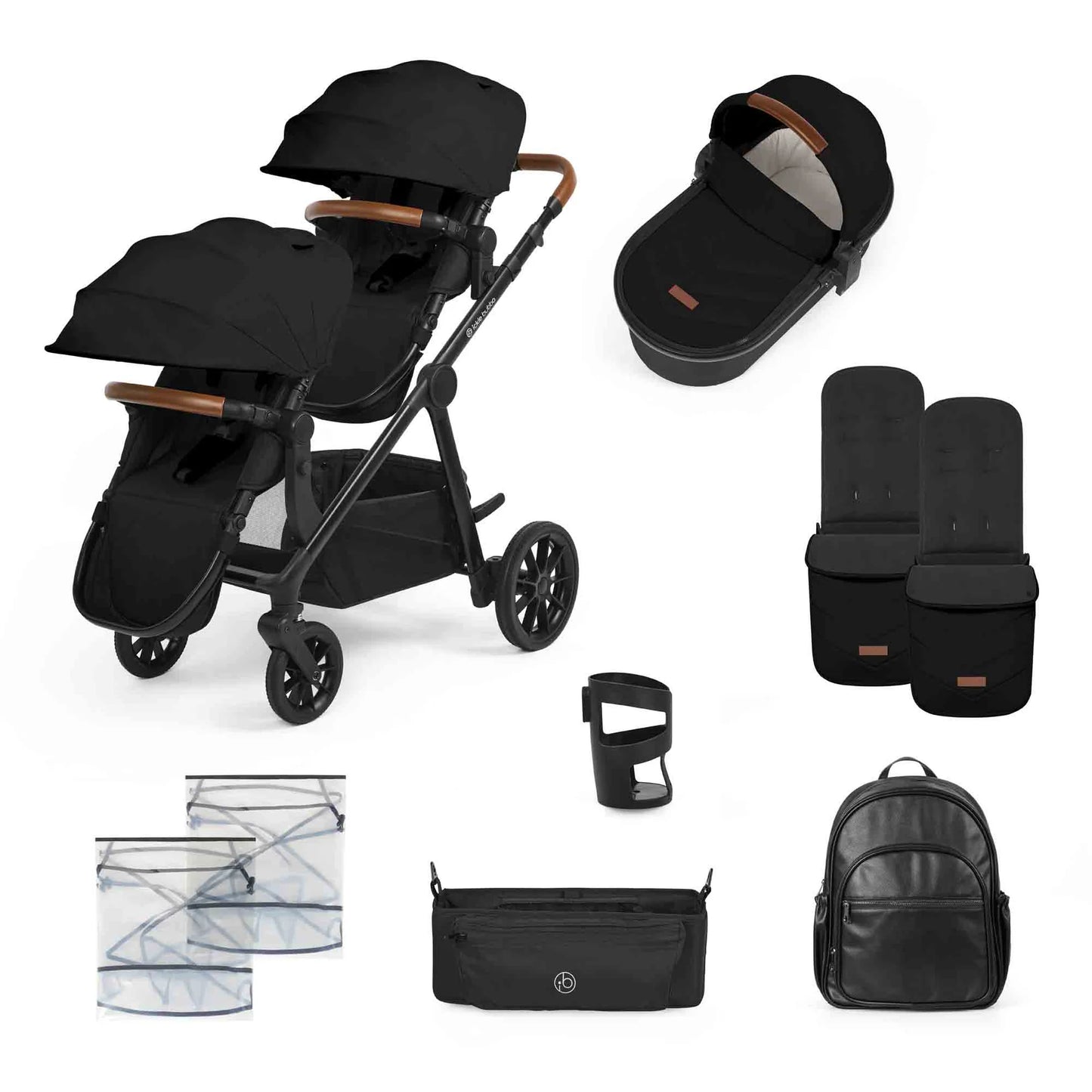 Ickle bubba Virgo Growing Family 11 Piece Pram Black