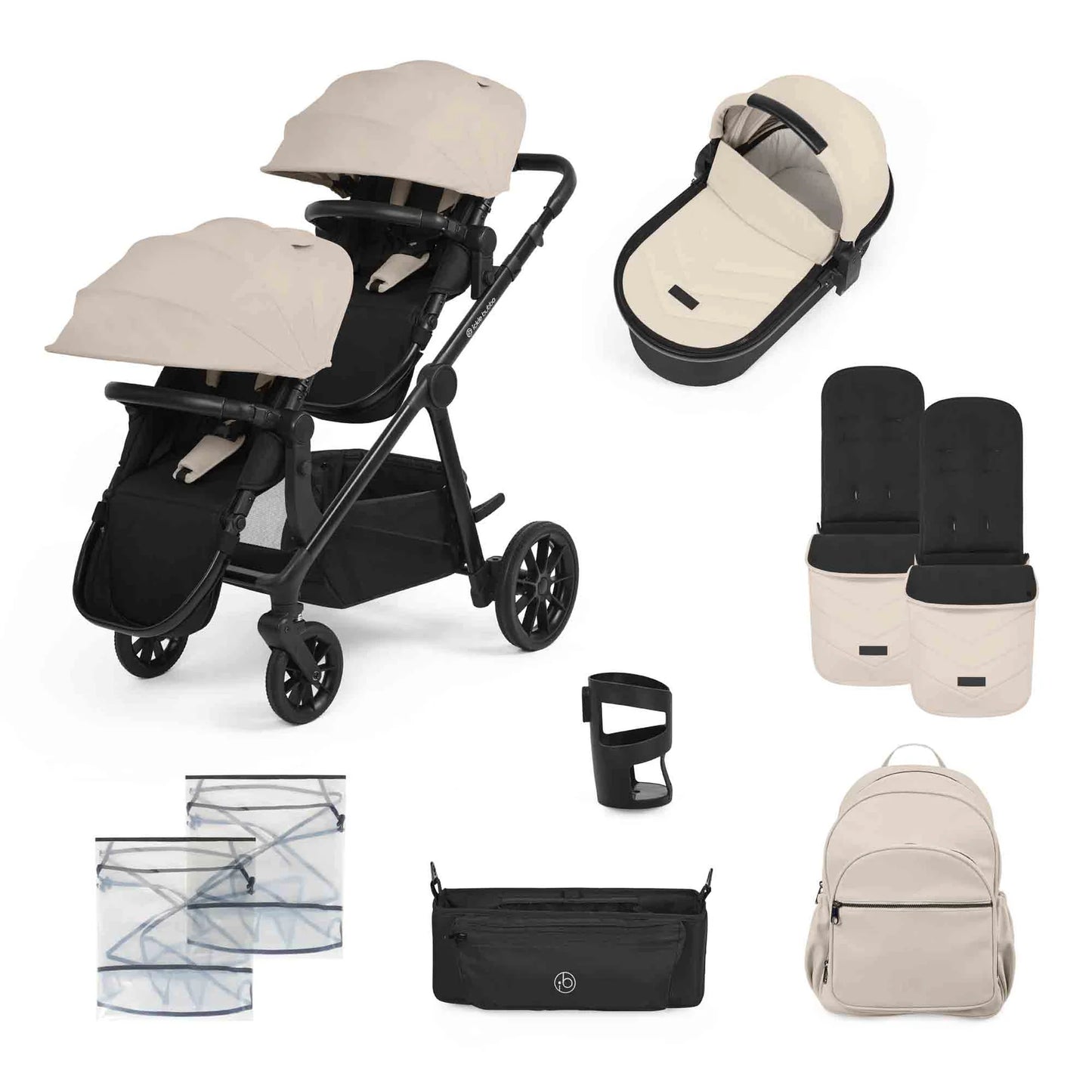Ickle Bubba Virgo Growing Family 11 Piece Pram Stone