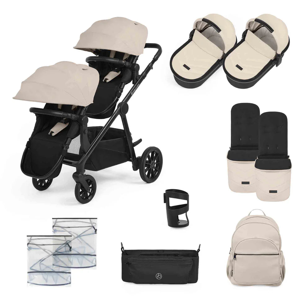 Ickle Bubba Virgo Twin 12 Piece Pram Stone