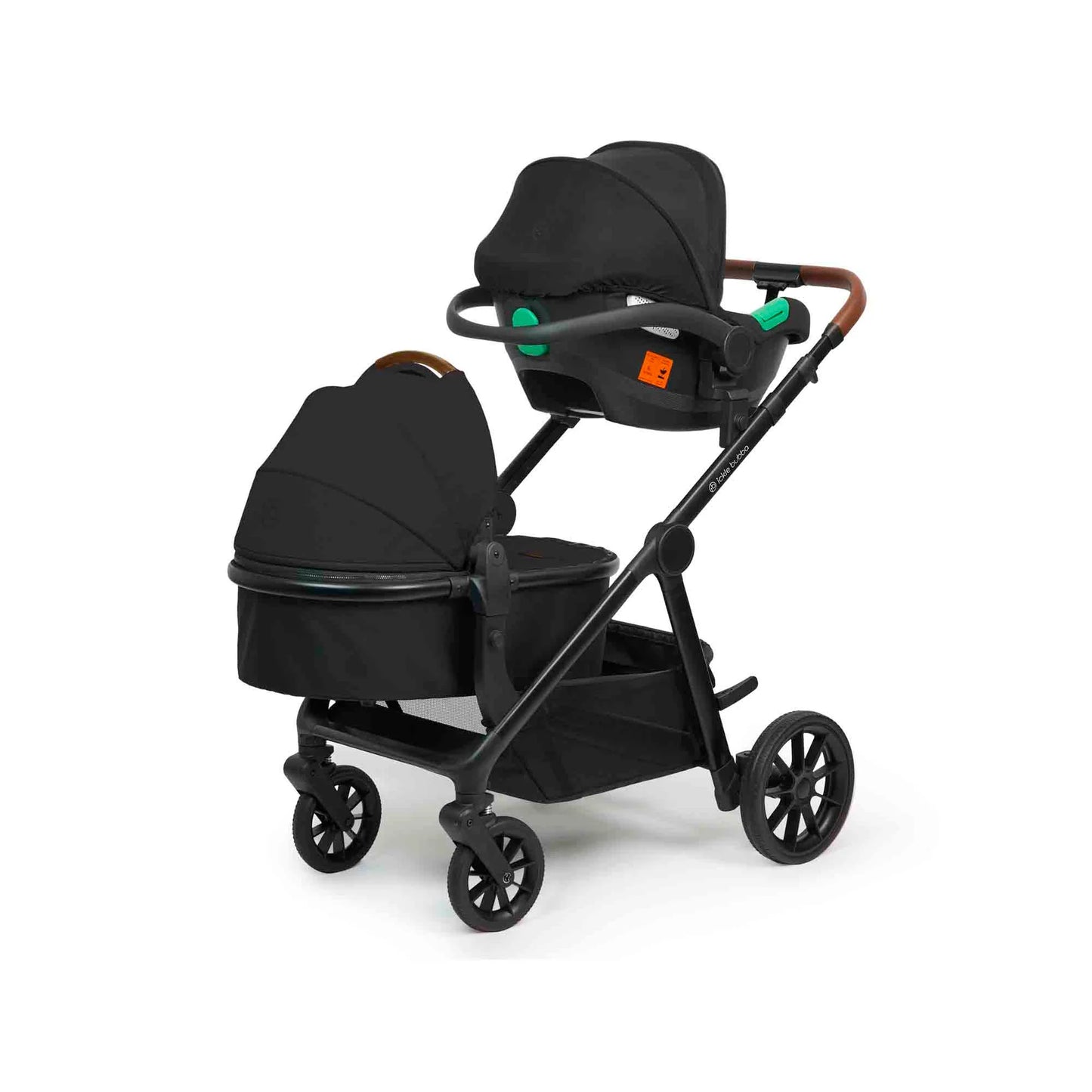Ickle bubba Virgo Growing Family 14 Piece Travel System Black with i-Size Cirrus Car Seat & ISOFIX Base