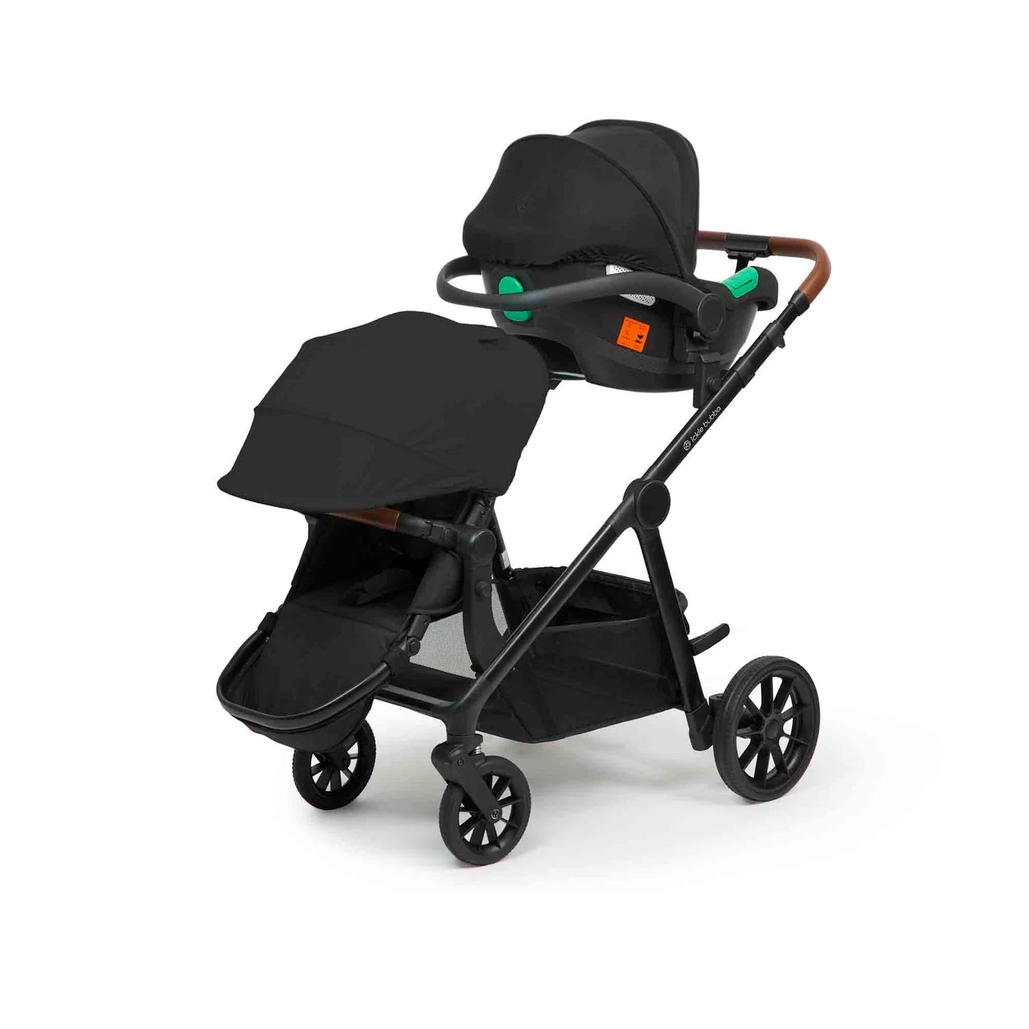 Ickle bubba Virgo Growing Family 14 Piece Travel System Black with i-Size Cirrus Car Seat & ISOFIX Base
