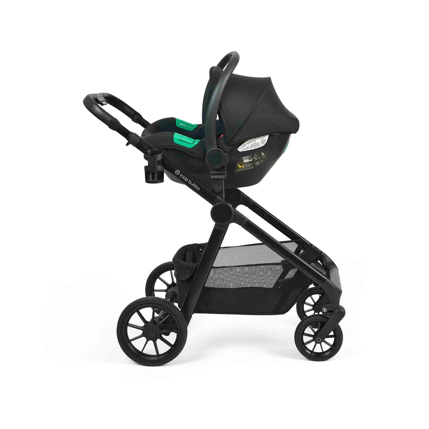 Ickle Bubba Virgo Growing Family 14 Piece Travel System Stone with i-Size Cirrus Car Seat & ISOFIX Base