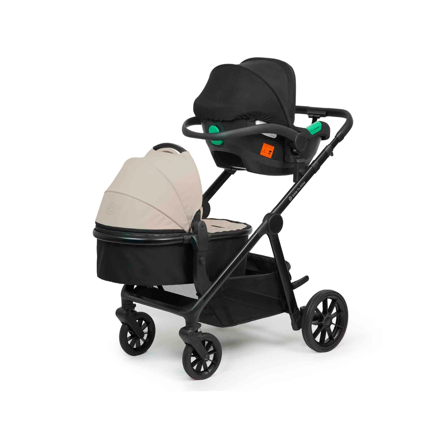 Ickle Bubba Virgo Growing Family 14 Piece Travel System Stone with i-Size Cirrus Car Seat & ISOFIX Base