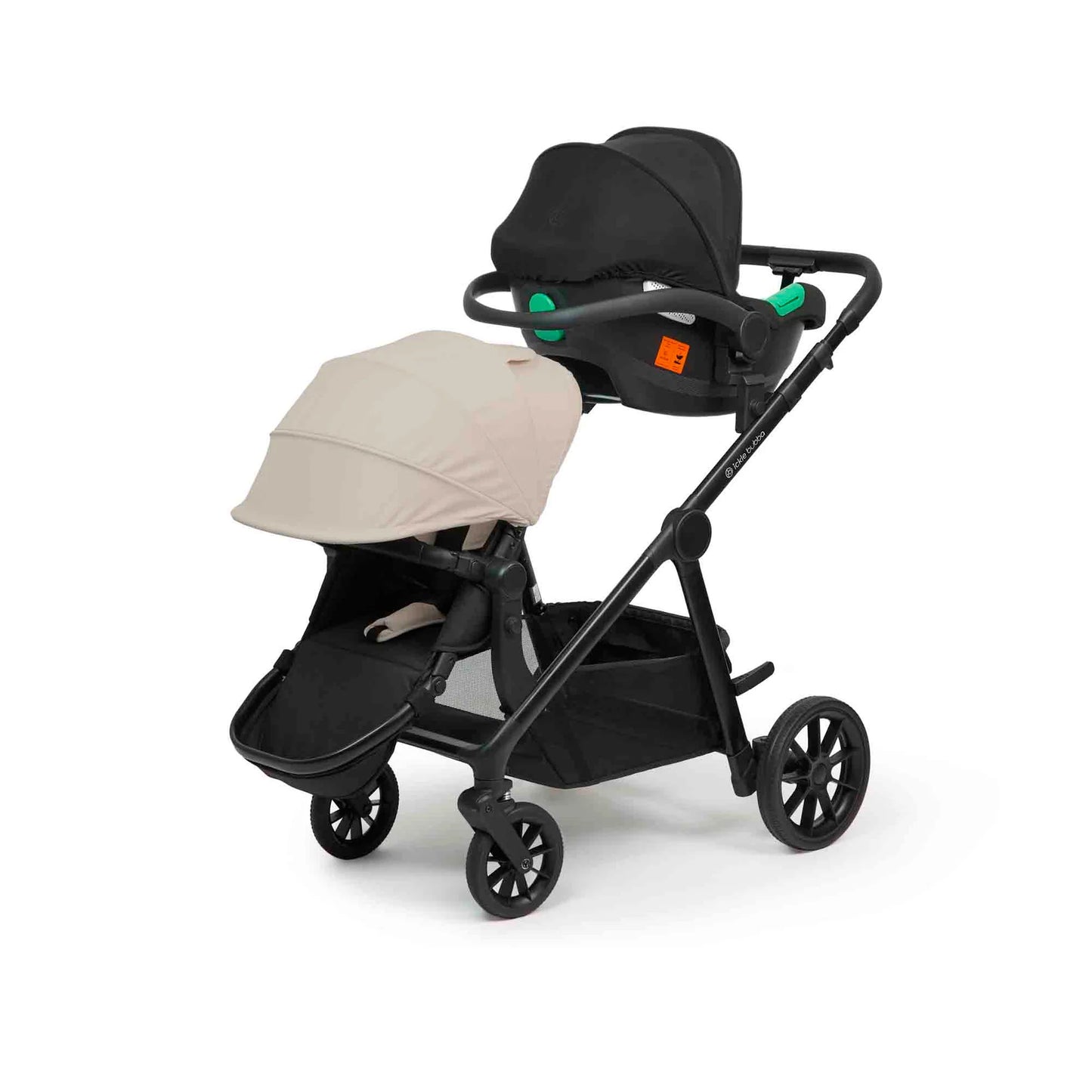 Ickle Bubba Virgo Growing Family 14 Piece Travel System Stone with i-Size Cirrus Car Seat & ISOFIX Base