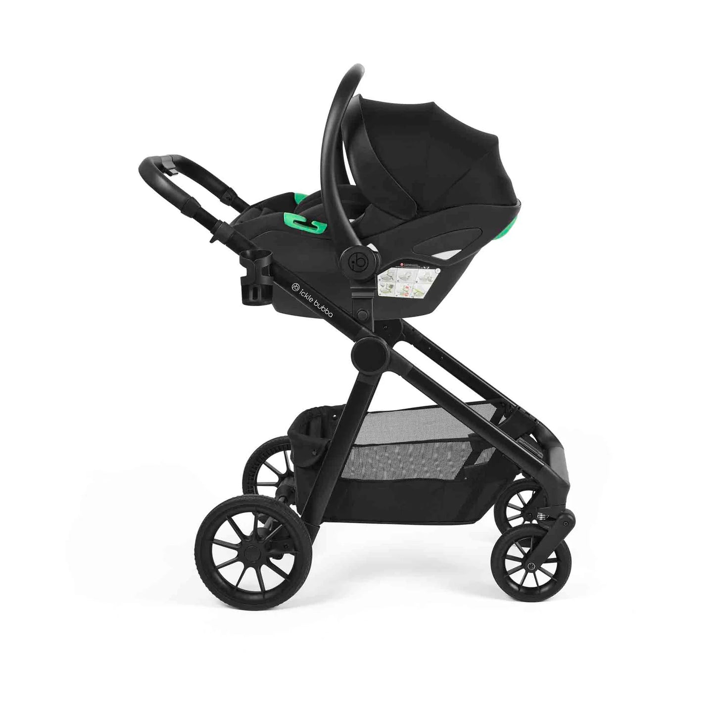 Ickle Bubba Virgo Growing Family 14 Piece Travel System Stone with i-Size Nimbus Car Seat & Spin ISOFIX Base