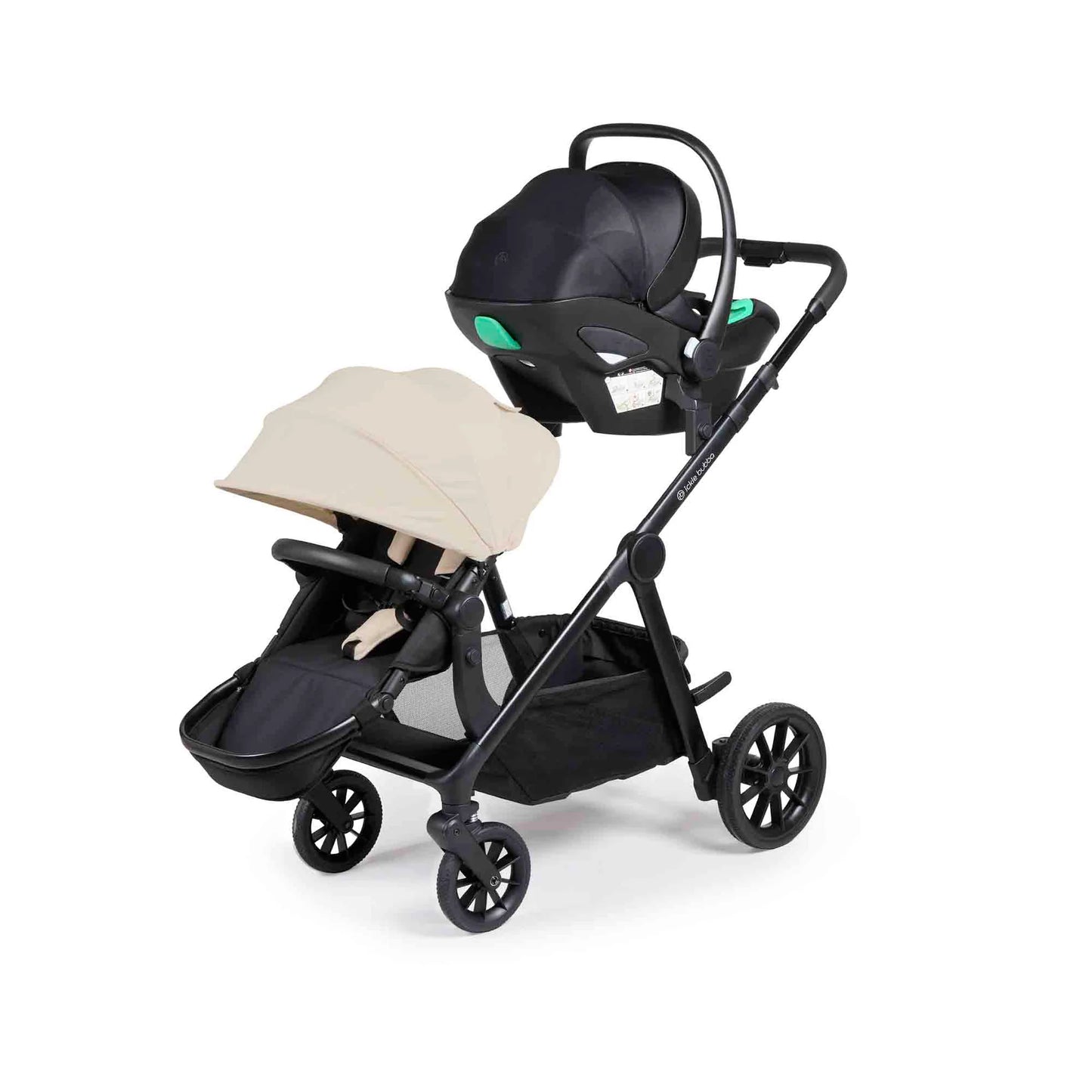 Ickle Bubba Virgo Growing Family 14 Piece Travel System Stone with i-Size Nimbus Car Seat & Spin ISOFIX Base