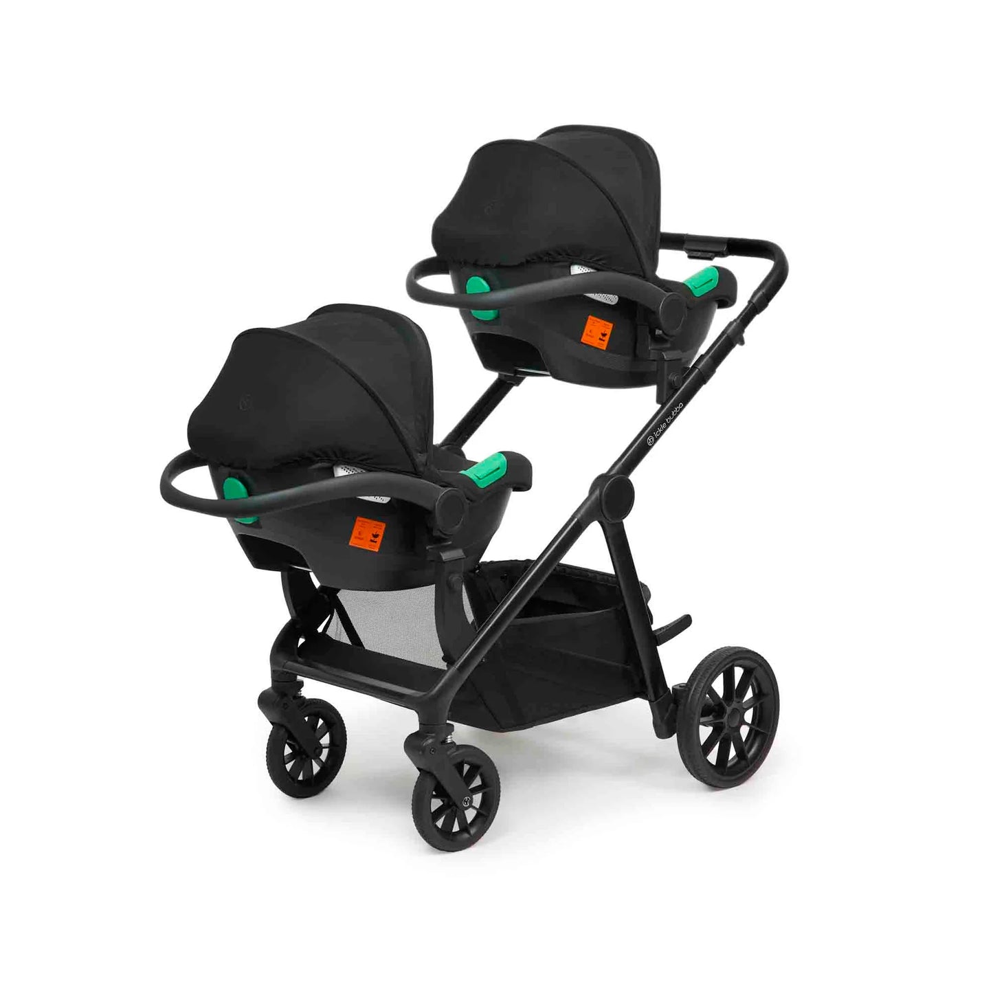 Ickle Bubba Virgo Twin 18 Piece Travel System Stone with i-Size Cirrus Car Seats & ISOFIX Bases