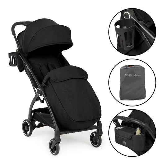 Ickle Bubba Aries Prime Autofold Stroller - Black