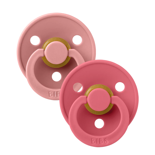 BIBS Colour 2 Pack Baby Dusky Pink/Coral