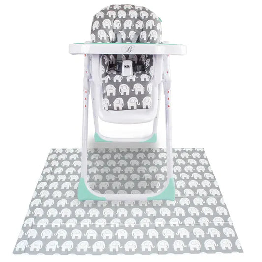 My Babiie Highchair Splash Mat - Grey Elephants