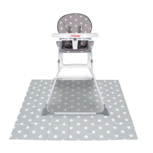 My Babiie Highchair Splash Mat - Grey Stars