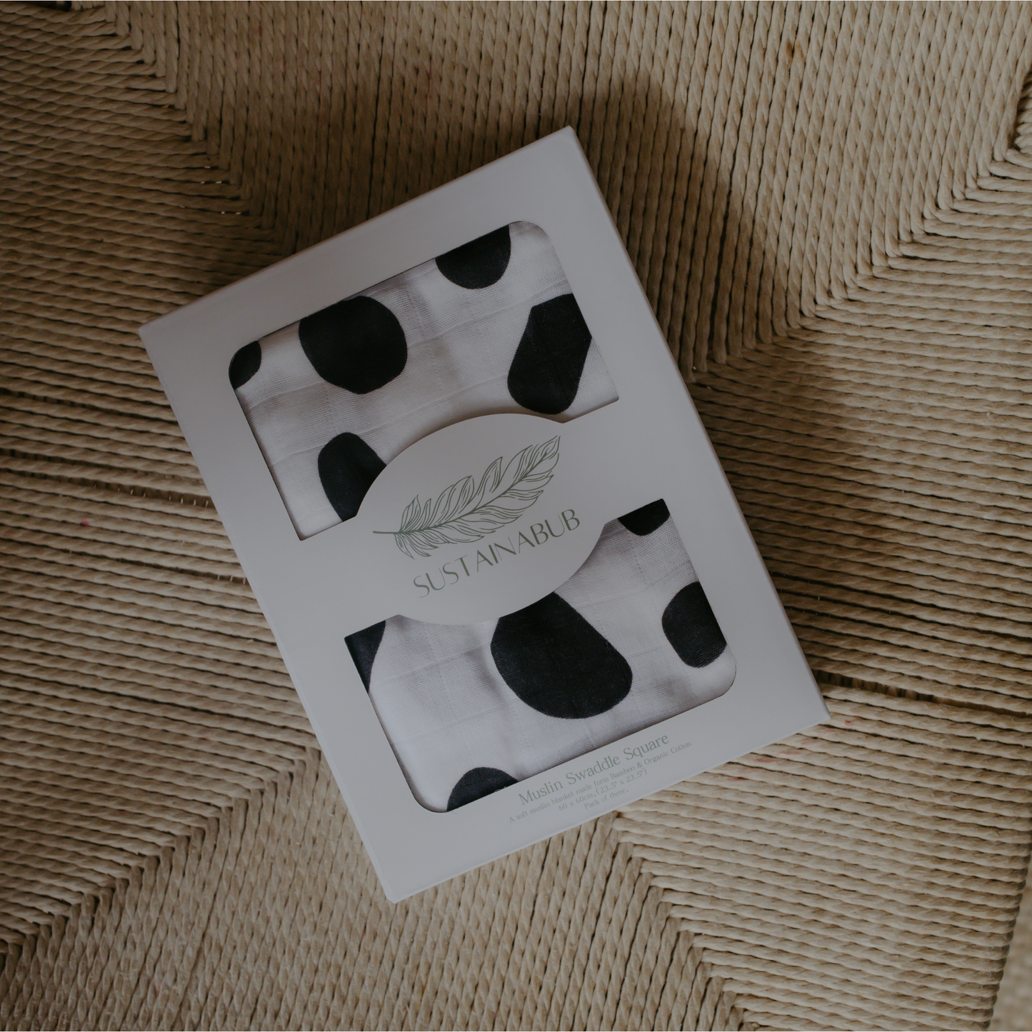 Spot Print Baby Muslins - Pack of Three (60x60cm)