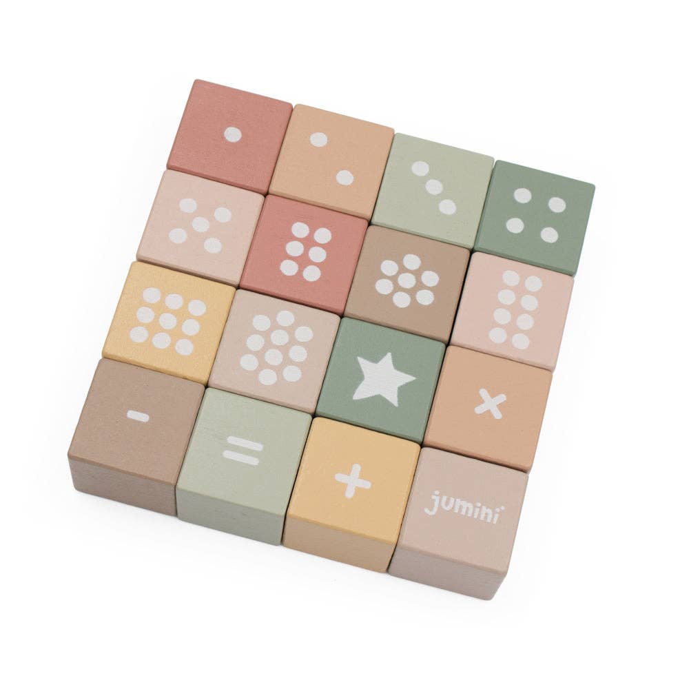 Jumini Wooden Number Block Set - Montessori Stacking and Number Toy