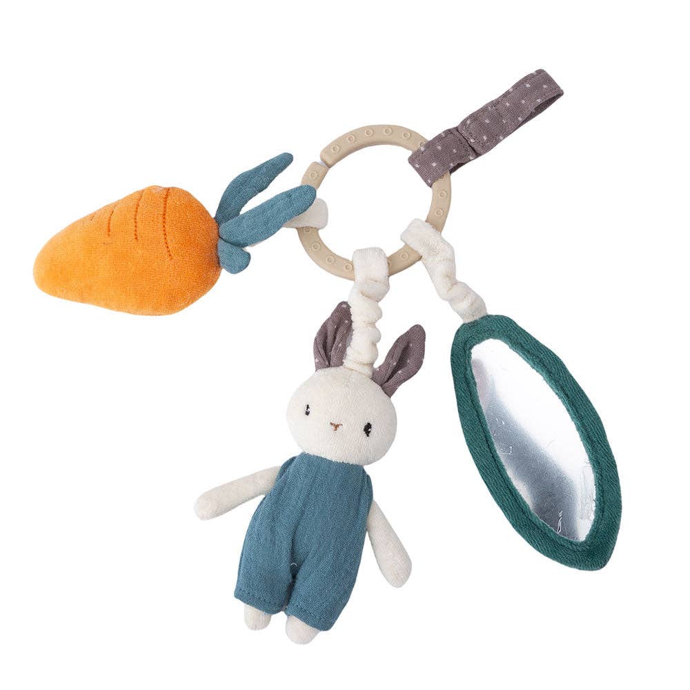 Jumini Friends Baby Activity Ring - Blue Rabbit (Organic Cotton) for Newborn+