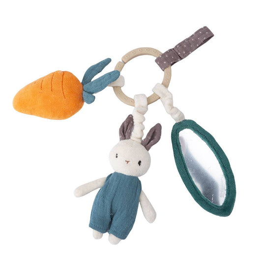 Jumini Friends Baby Activity Ring - Blue Rabbit (Organic Cotton) for Newborn+