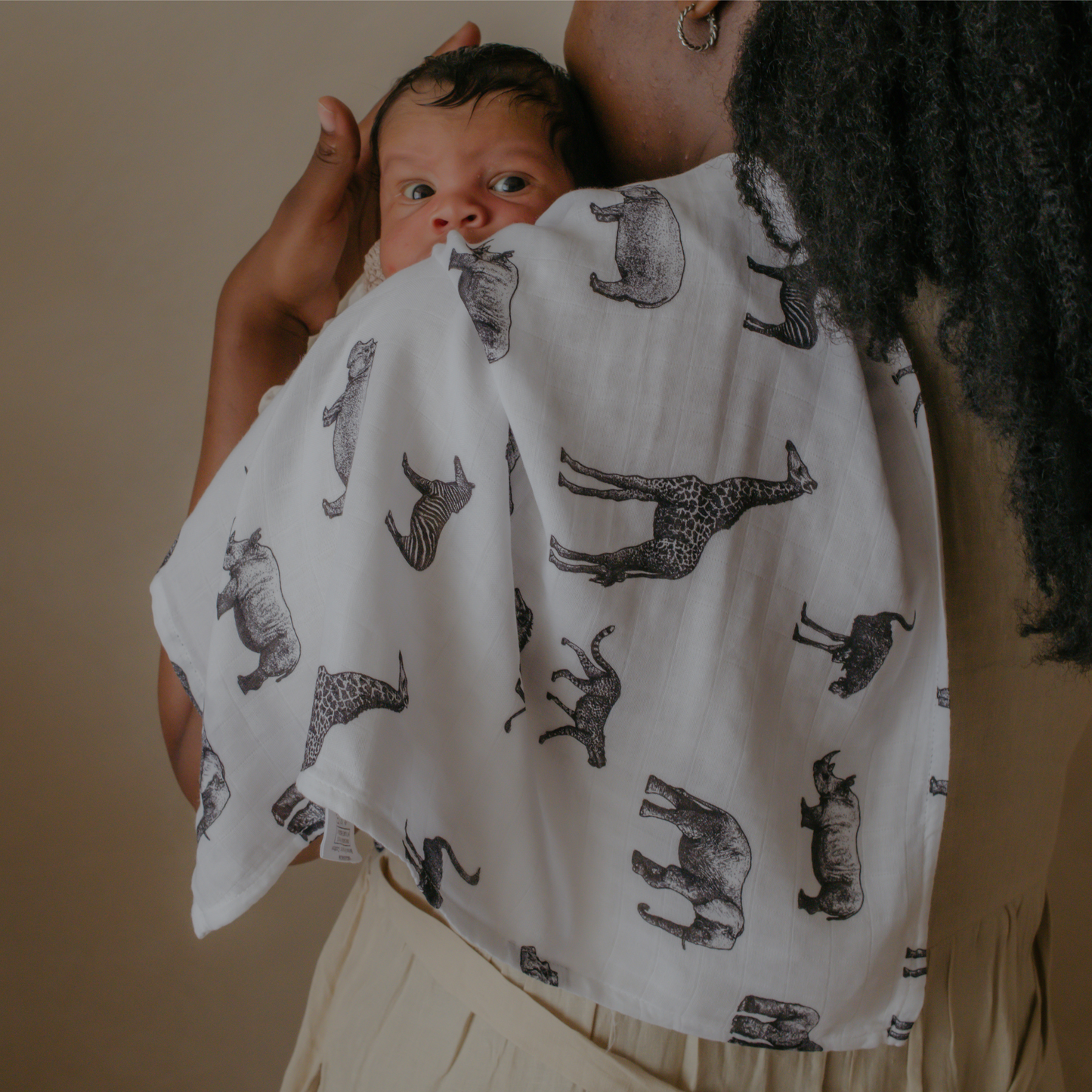 Safari Print Baby Muslins - Pack of 3 (60x60cm)