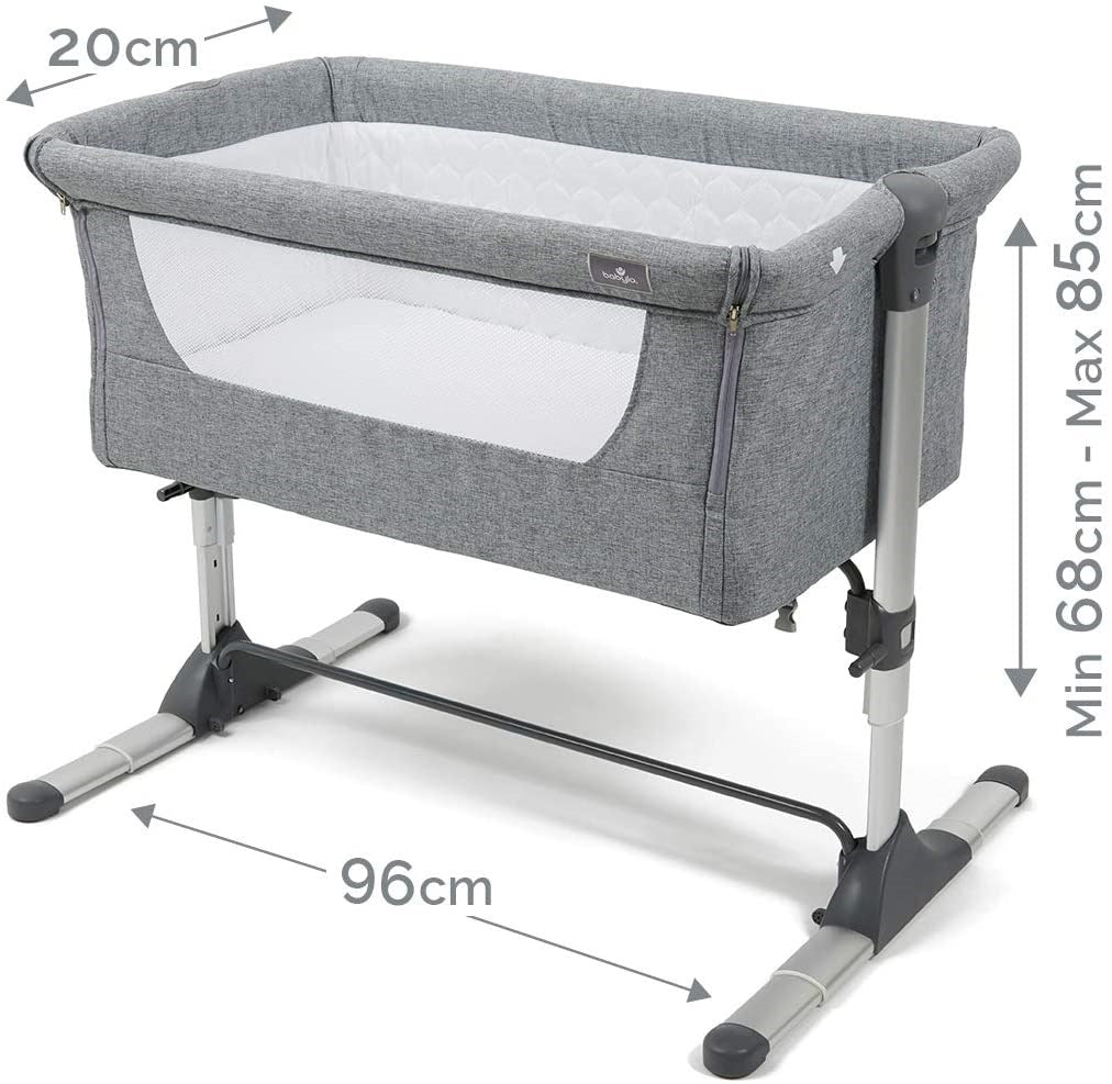 Johnston's Snuggle Cuddle Co-sleeper Beside Crib + Safety Mattress