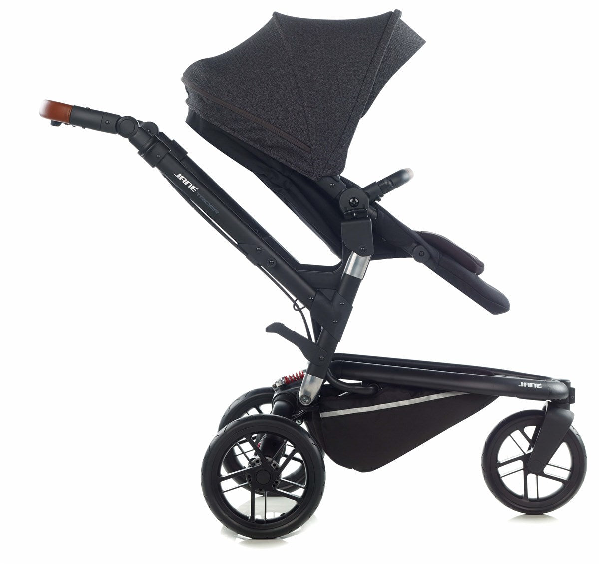 Jané Trider Travel System Bundle with Transporter Plus & Koos R1 i-Size Car Seat, Black