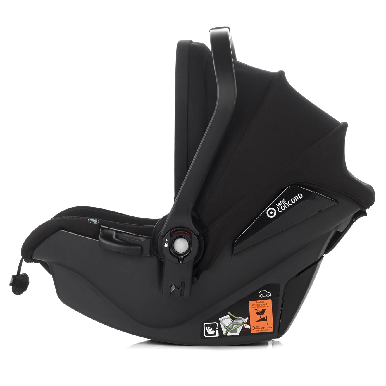 Jané Trider Travel System Bundle with Transporter Plus & Koos R1 i-Size Car Seat, Black