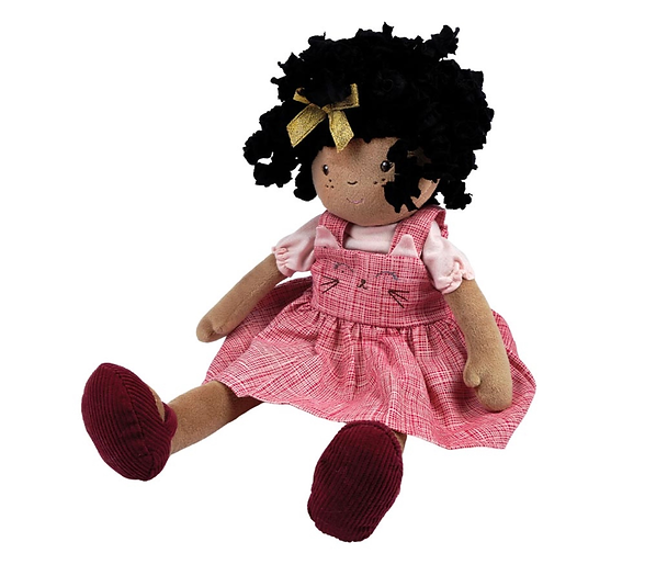 Tikiri Bonikka Madison Black Hair Doll with Printed Dress