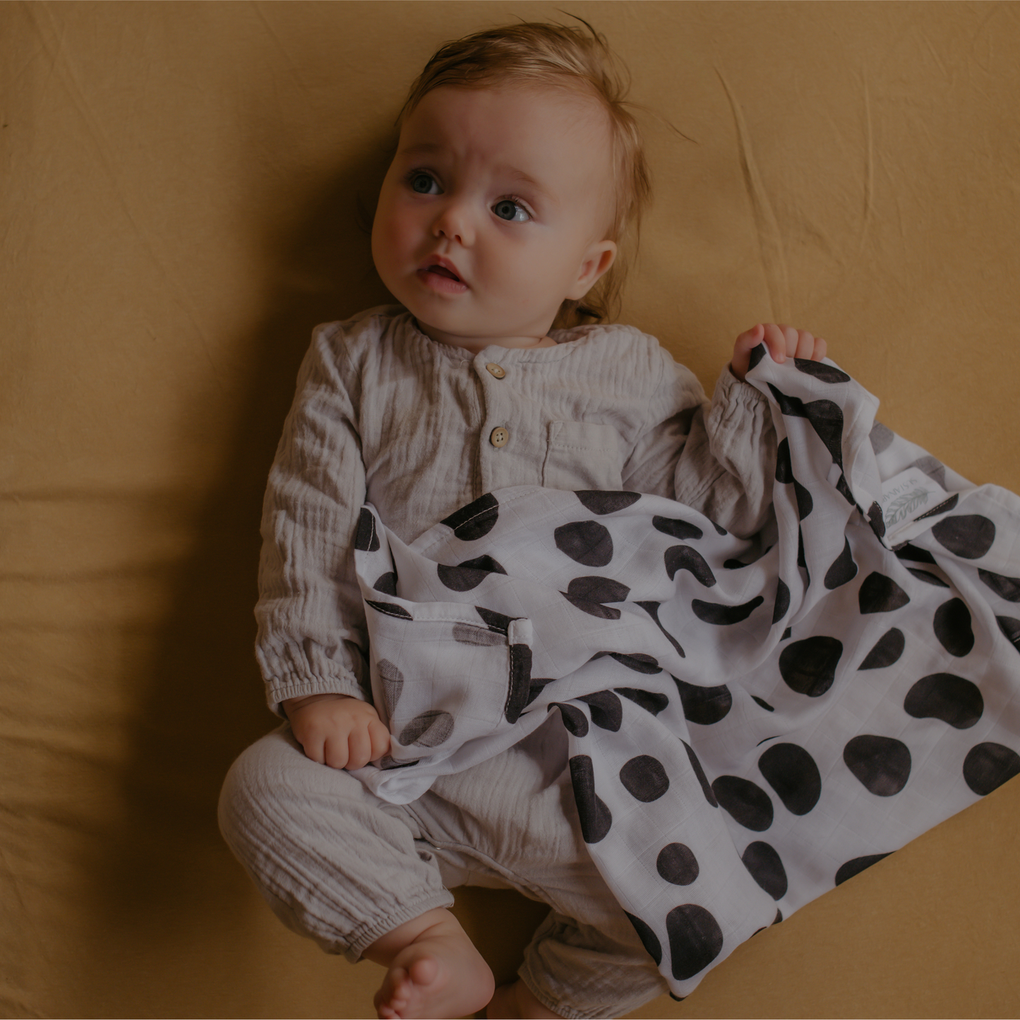 Spot Print Baby Muslin Swaddle - (120x120cm)